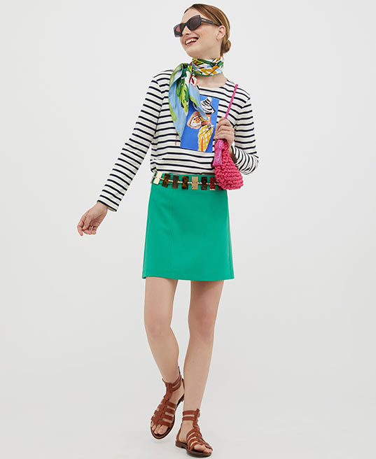 Let's Draw! marinière T-shirt - white pattern - MAX&Co.