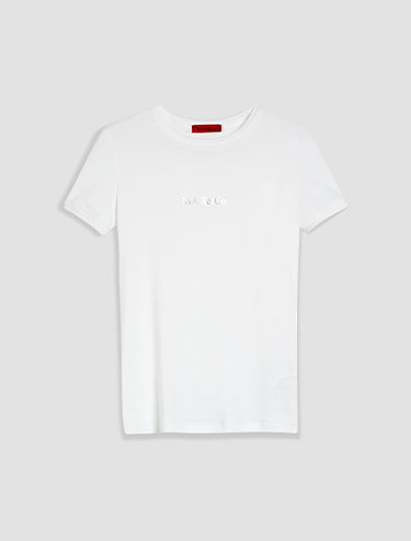 Slim-fit logo-print T-shirt - optic white - MAX&Co.